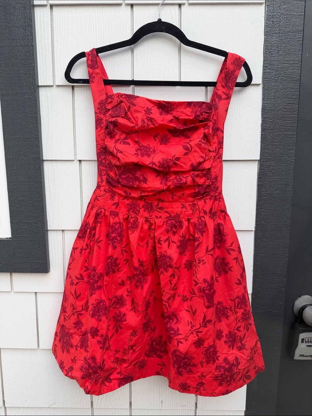 Free People Meet Me in Maui Red Floral Mini Fit-and-Flare Dress